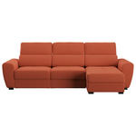 ECKSOFA  in Velours Terracotta  - Terracotta/Schwarz, KONVENTIONELL, Kunststoff/Textil (285/177cm) - Carryhome