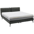 BOXSPRINGBETT 200/200 cm  in Dunkelgrau  - Dunkelgrau/Schwarz, Design, Textil/Metall (200/200cm) - Johann Jakob