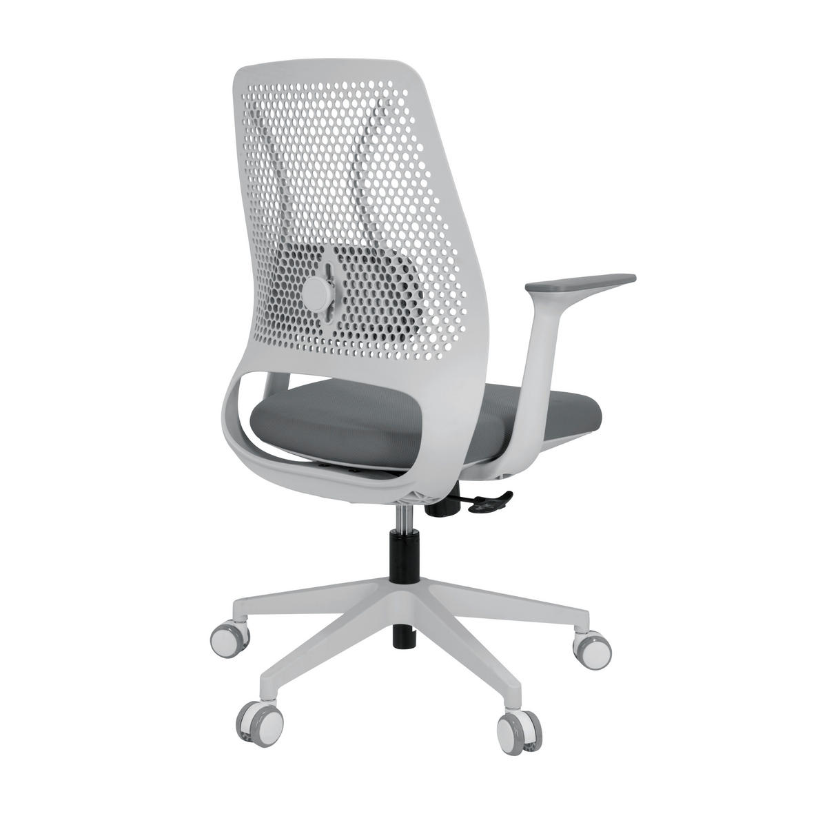 SNURRSTOL  i flatväv grå, vit  - vit/grå, Basics, textil/plast (63/99/56cm) - MID.YOU