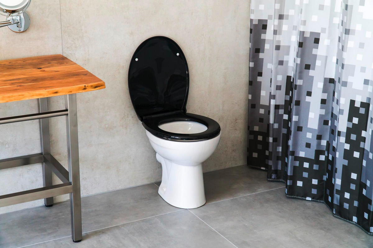 WC-SITZ - Schwarz, Basics, Kunststoff (37,2/4,8/44,5cm) - Sadena