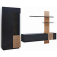 WOHNWAND QUADRA  in Eichefarben, Dunkelgrau  325/190/52 cm  - Eichefarben/Dunkelgrau, Design, Holz/Holzwerkstoff (325/190/52cm) - Ambiente