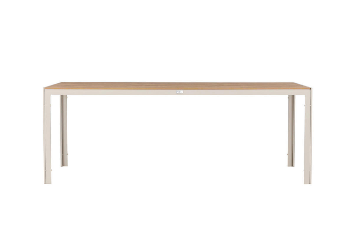 GARTENTISCH 205/90/74 cm Metall, Kunststoff rechteckig  - Beige, MODERN, Kunststoff/Metall (205/90/74cm) - Gardenson