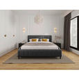 POLSTERBETT gepolstertes Kopfteil, Lattenrost, Bettkasten Anthrazit 180/200 cm  - Anthrazit/Schwarz, Design, Holz/Textil (180/200cm) - Carryhome