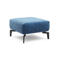 HOCKER Samt Blau  - Blau/Schwarz, Design, Textil/Metall (70/70/46cm) - SENSOO