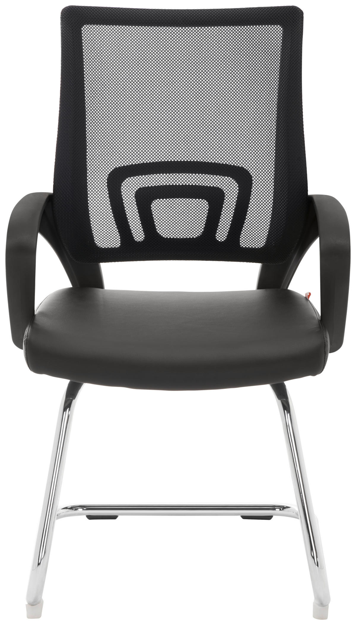 BESUCHERSTUHL Schwarz, Chromfarben  - Chromfarben/Schwarz, Design, Kunststoff/Textil (55/92/55cm) - MID.YOU