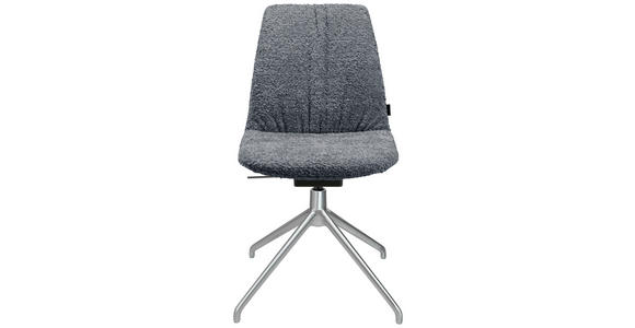 STUHL in Aluminium Bouclé Metall, Textil - Dunkelgrau/Alufarben, Design, Textil/Metall (46/81,5-84,5/55cm) - Johann Jakob