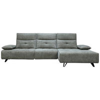 ECKSOFA Grau Chenille  - Schwarz/Grau, Design, Kunststoff/Textil (314/162cm) - Livetastic
