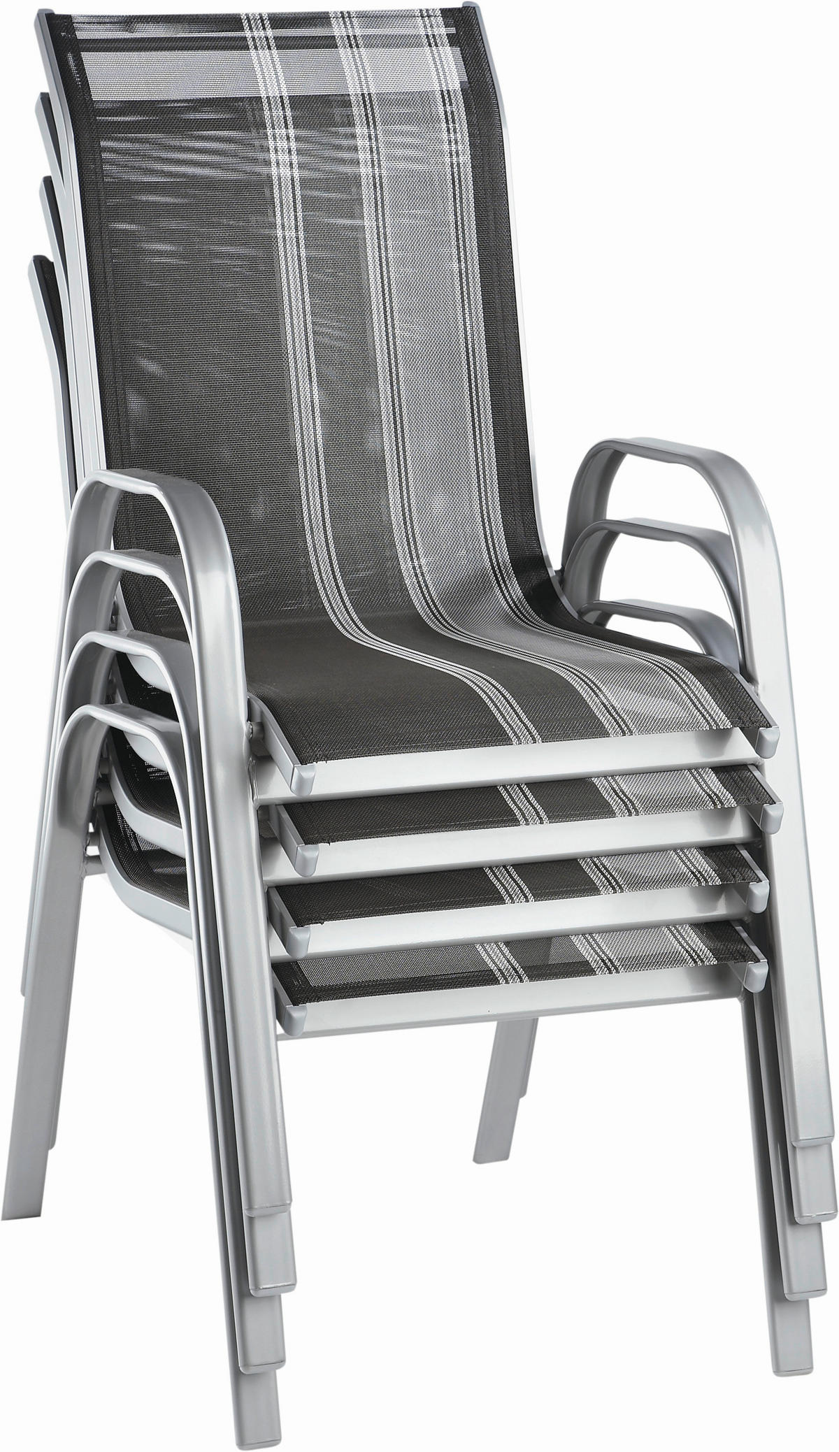 BAŠTENSKA STOLICA SLOŽIVA - siva/srebrna, Osnovno, metal/tekstil (55/96/76cm) - Ambia Garden