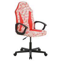 HERNÍ ŽIDLE, vzhled kůže, červená, bílá - bílá/černá, Design, textil/plast (60/98,5-108/63,6cm) - Marvel
