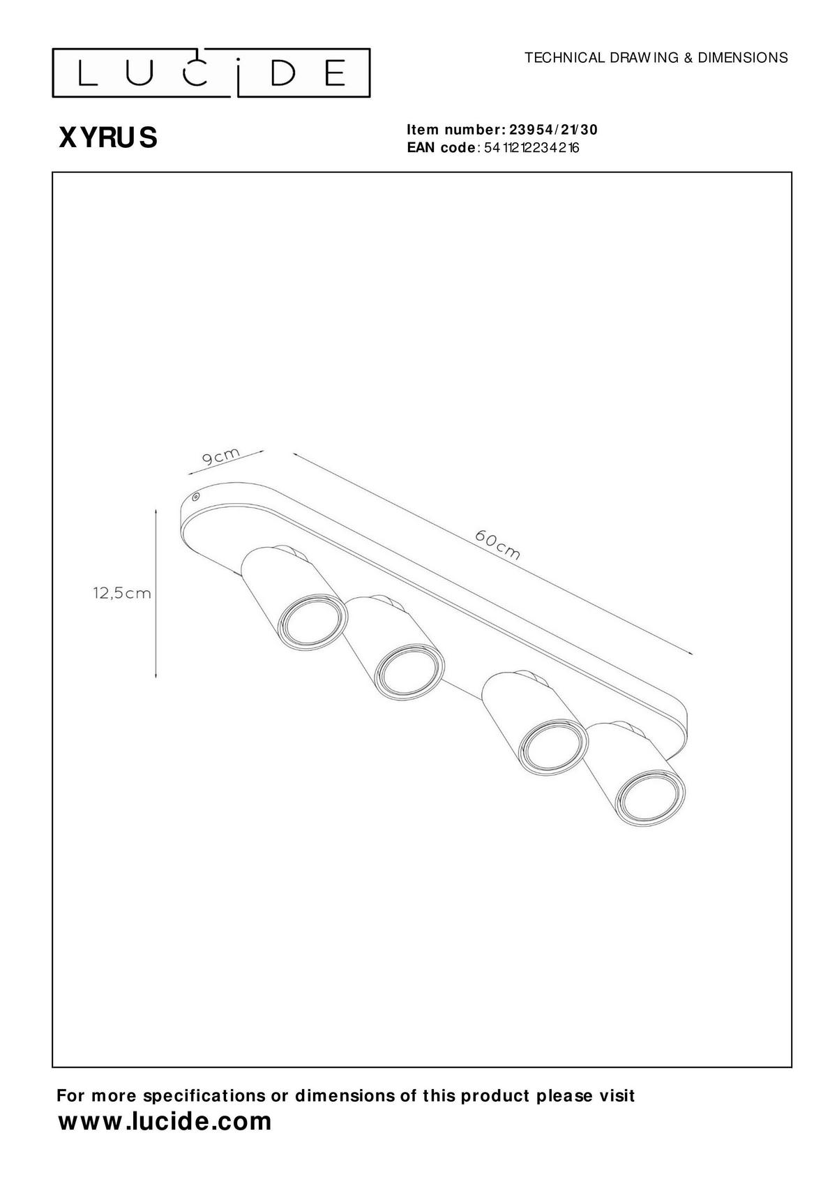 LED-STRAHLER - Schwarz, Konventionell (60/9/12.5cm) - Lucide