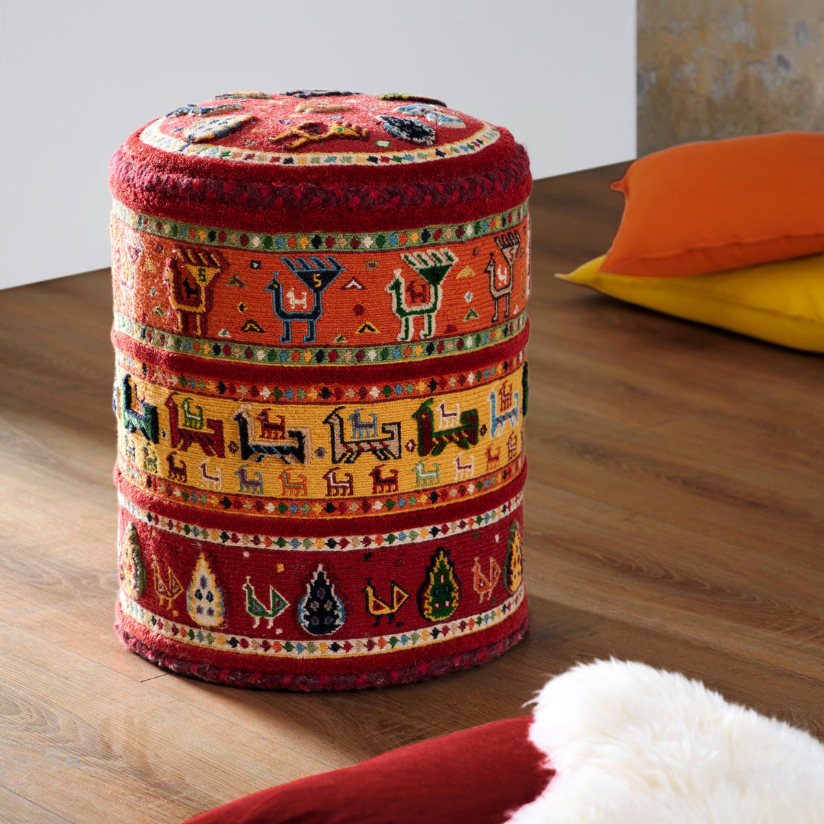 SITTPUFF Eternal Cycle Pouf  - orange/röd, Lifestyle, textil (40/50/40cm) - Cazaris