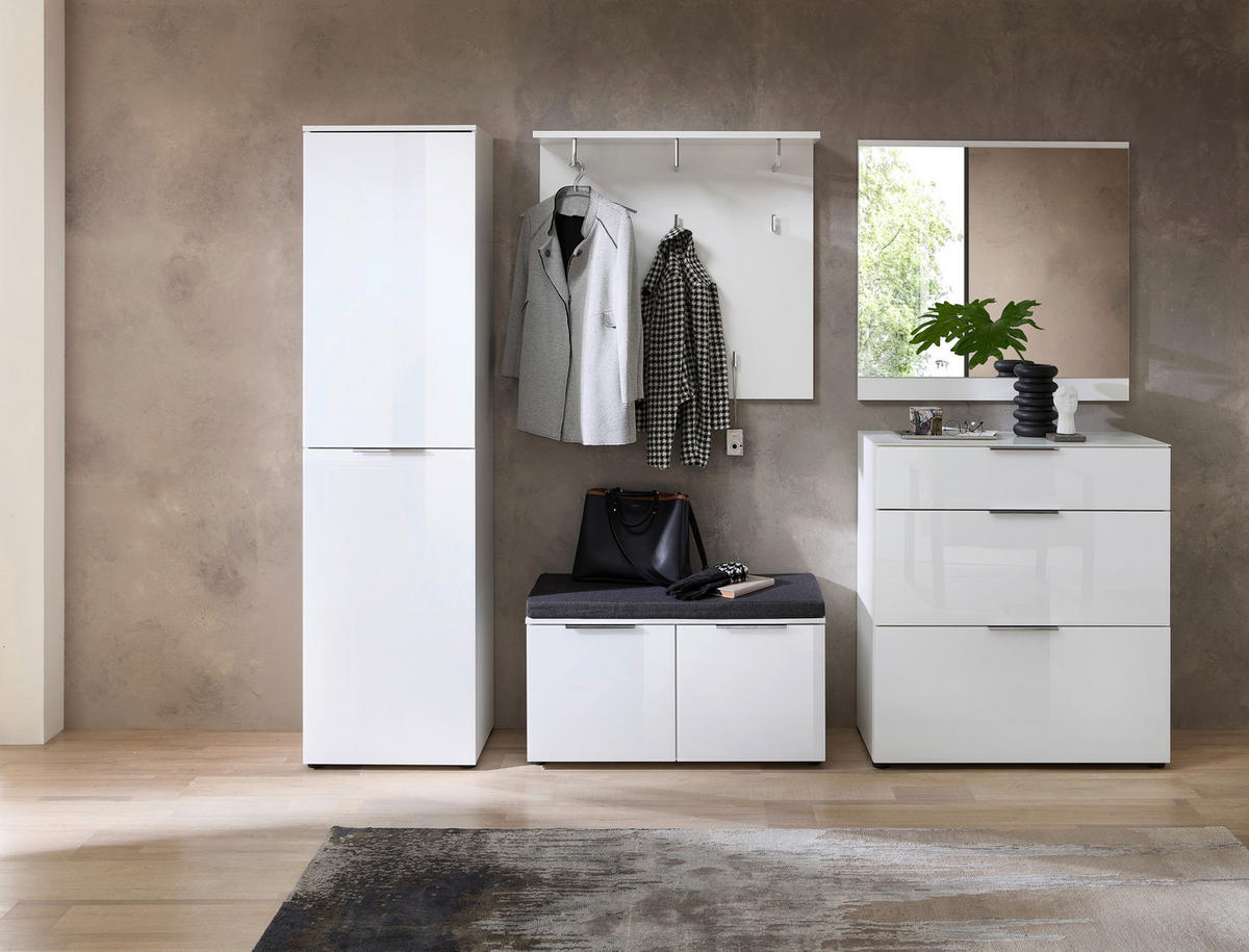 GARDEROBNA OMARA  - barve kroma/bela, Moderno, kovina/leseni material (53/196/41cm) - Voleo