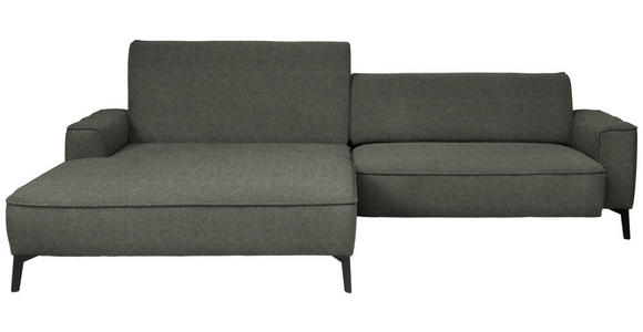 ECKSOFA  in Flachgewebe Dunkelgrün  190/285 cm  - Dunkelgrün/Schwarz, Design, Textil/Metall (190/285cm) - Johann Jakob