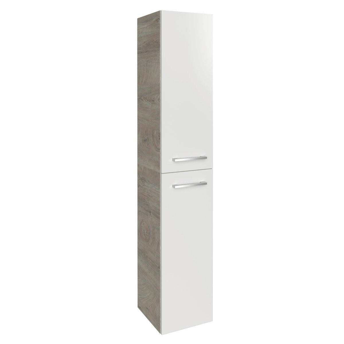 HOCHSCHRANK 30/162/31,8 cm  - Chromfarben/Eichefarben, Basics, Glas/Holzwerkstoff (30/162/31,8cm) - MID.YOU