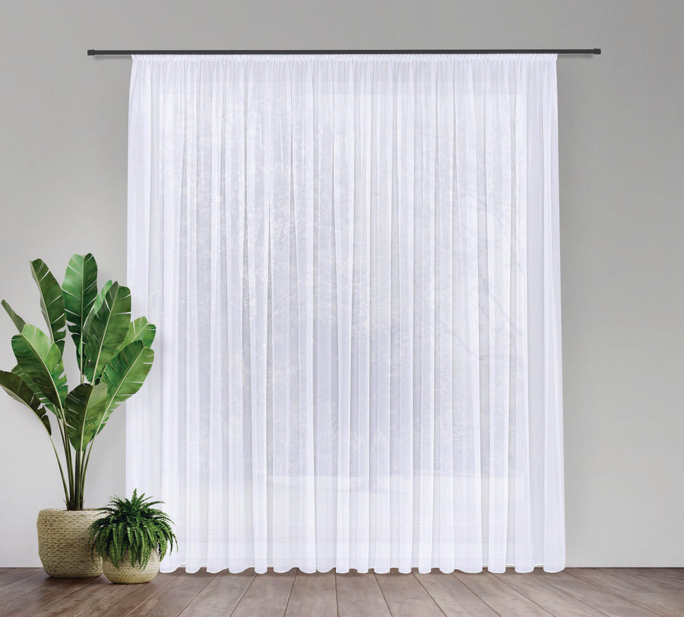FERTIGSTORE  transparent  450/245 cm   - Weiß, Basics, Textil (450/245cm)