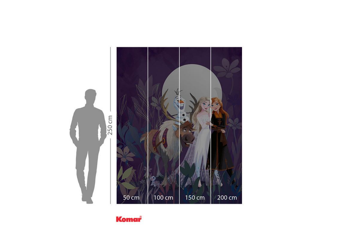 FOTOTAPETE FROZEN FULL MOON HIKE  - Lila, Design, Textil (200/250cm) - Disney