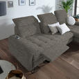 ECKSOFA in Chenille Braun  - Schwarz/Braun, LIFESTYLE, Textil/Metall (310/180cm) - Valnatura