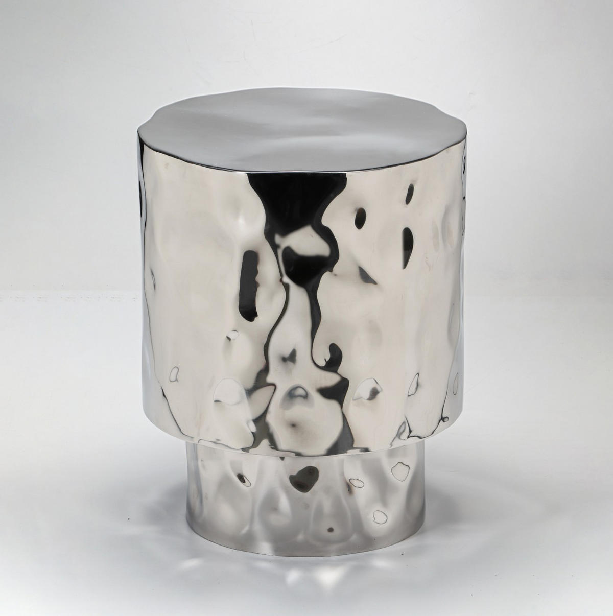 BEISTELLTISCH 40/40/51 cm Silberfarben rund  - Silberfarben, Basics, Metall (40/40/51cm) - MID.YOU