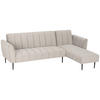 ECKSOFA Creme Samt  - Creme/Schwarz, MODERN, Textil/Metall (253/87/169cm) - P & B