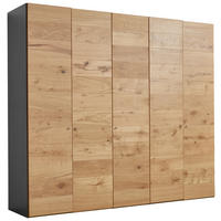DREHTÜRENSCHRANK 253/220/59 cm,  in Wildeiche, 5 Tür(en)  - Wildeiche/Silberfarben, Design, Holz/Holzwerkstoff (253/220/59cm) - Jutzler