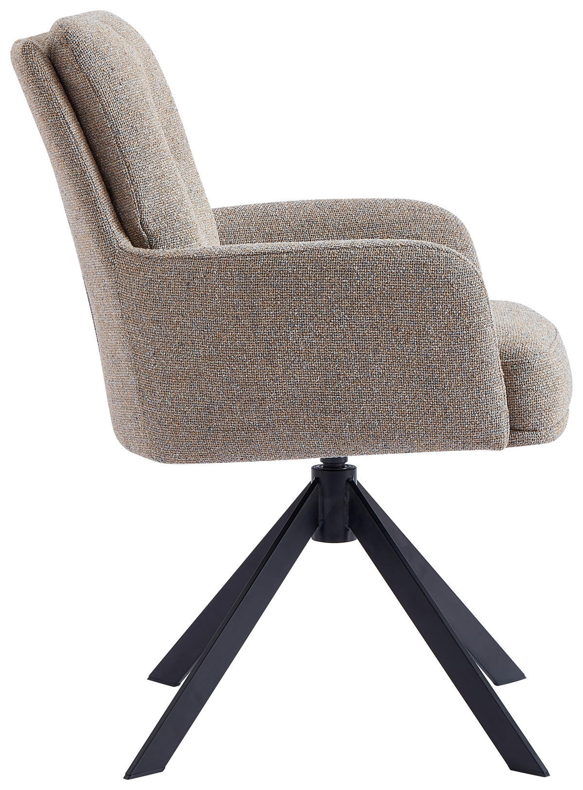 SCAUN CU BRAȚE in gri, galben, negru  - galben/negru, Design, metal/textil (60,5/88/67cm) - Novel