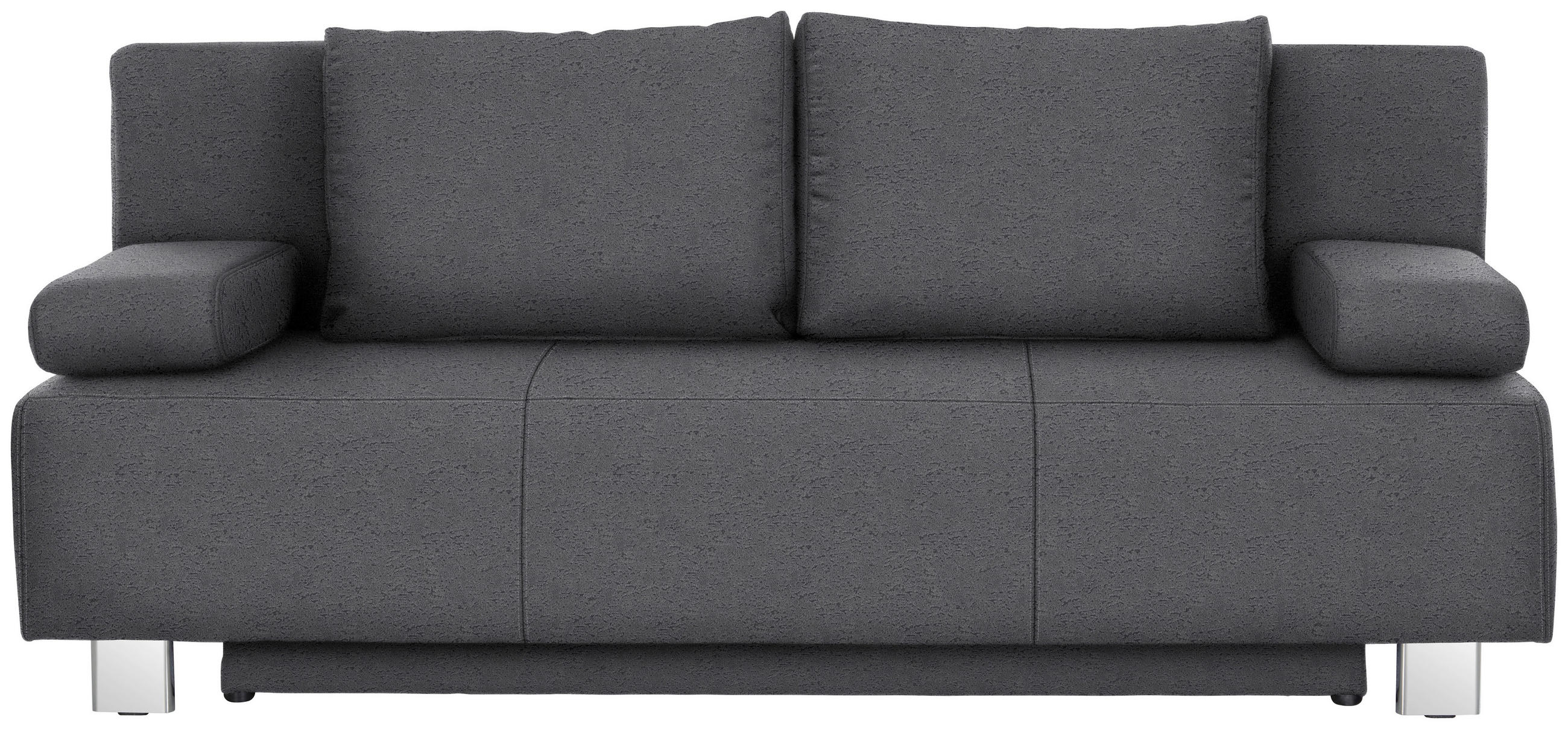 SCHLAFSOFA in Flachgewebe Grau  - Chromfarben/Grau, Design, Textil/Metall (197/88/89cm) - Xora