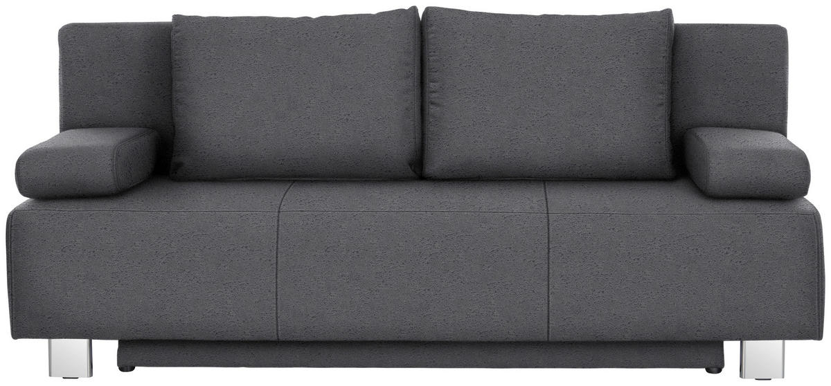 SCHLAFSOFA in Flachgewebe Grau  - Chromfarben/Grau, Design, Textil/Metall (197/88/89cm) - Xora