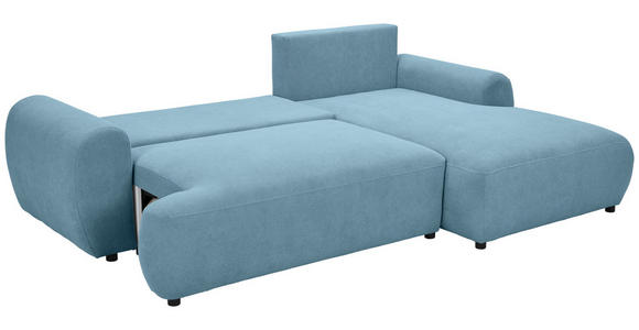 ECKSOFA Blau Webstoff  - Blau/Schwarz, MODERN, Kunststoff/Textil (265/175cm) - Carryhome