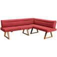 ECKBANK 230/170 cm  in Rot, Eichefarben  - Eichefarben/Rot, KONVENTIONELL, Holz/Textil (230/170cm) - Moderano