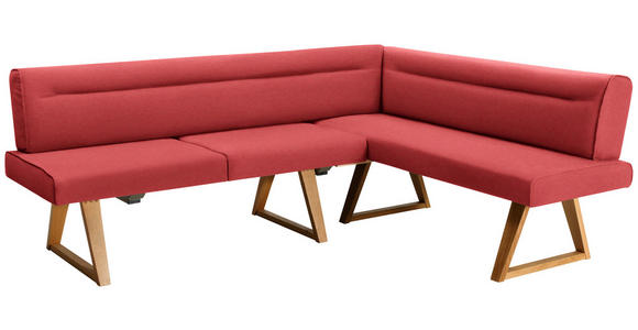 ECKBANK 230/170 cm  in Rot, Eichefarben  - Eichefarben/Rot, KONVENTIONELL, Holz/Textil (230/170cm) - Moderano