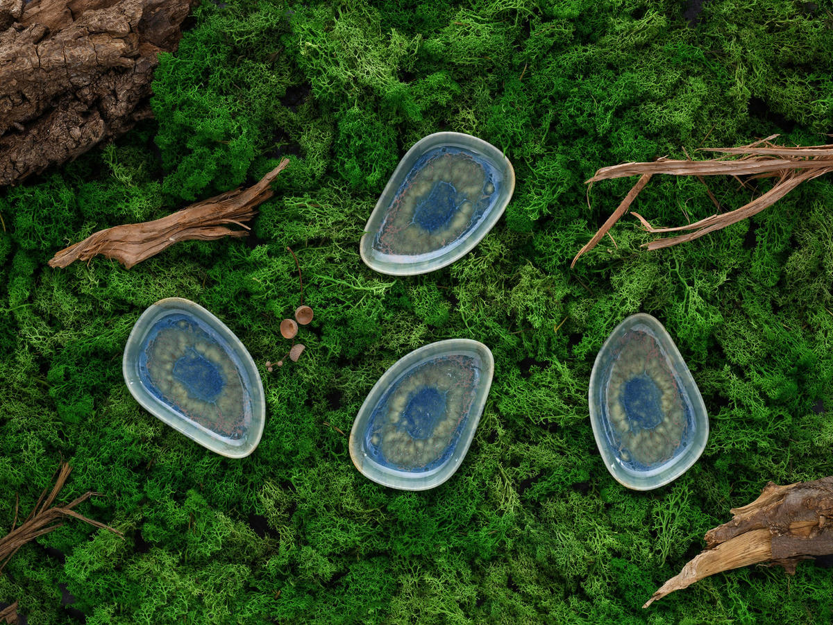 SADA MISEK, kamenina - modrá/zelená, Basics, keramika (14,7/2,5/9,5cm) - Creatable