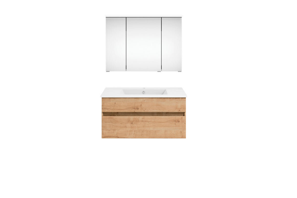 BADEZIMMER  in 90 cm  - Eichefarben/Weiß, KONVENTIONELL, Keramik/Holzwerkstoff (90cm) - Puris