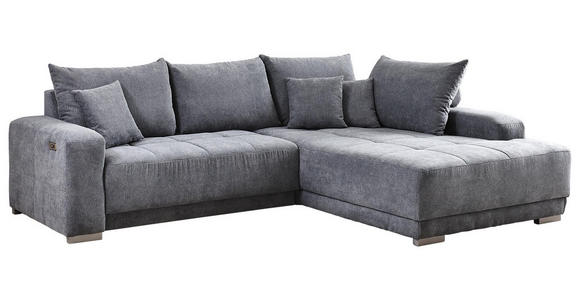 Wohnlandschaft inkl.Funktionen Hellgrau - Silberfarben/Hellgrau, KONVENTIONELL, Holz/Textil (294/195cm) - Cantus