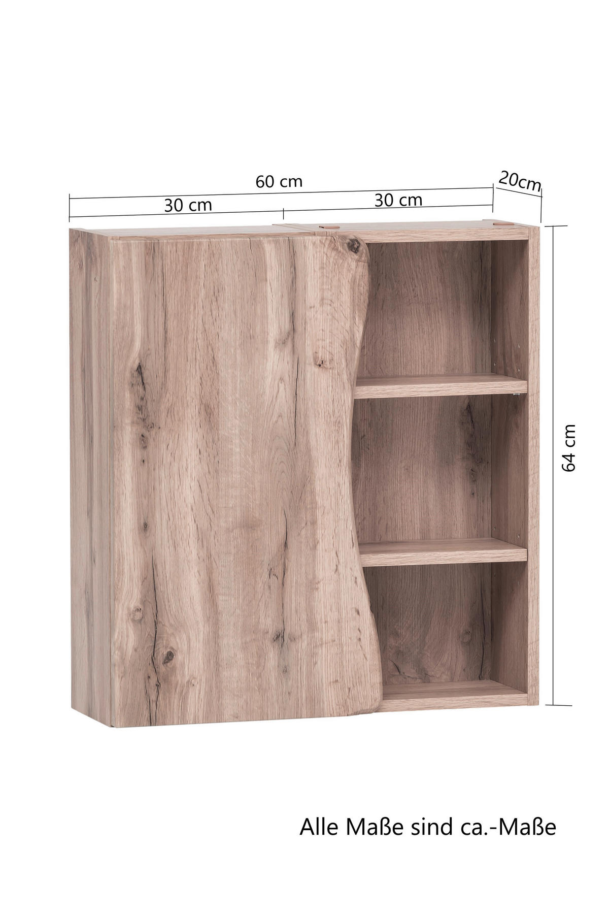 HÄNGESCHRANK 60/64/20 cm  - Eiche Wotan, Natur, Holzwerkstoff (60/64/20cm) - Xora