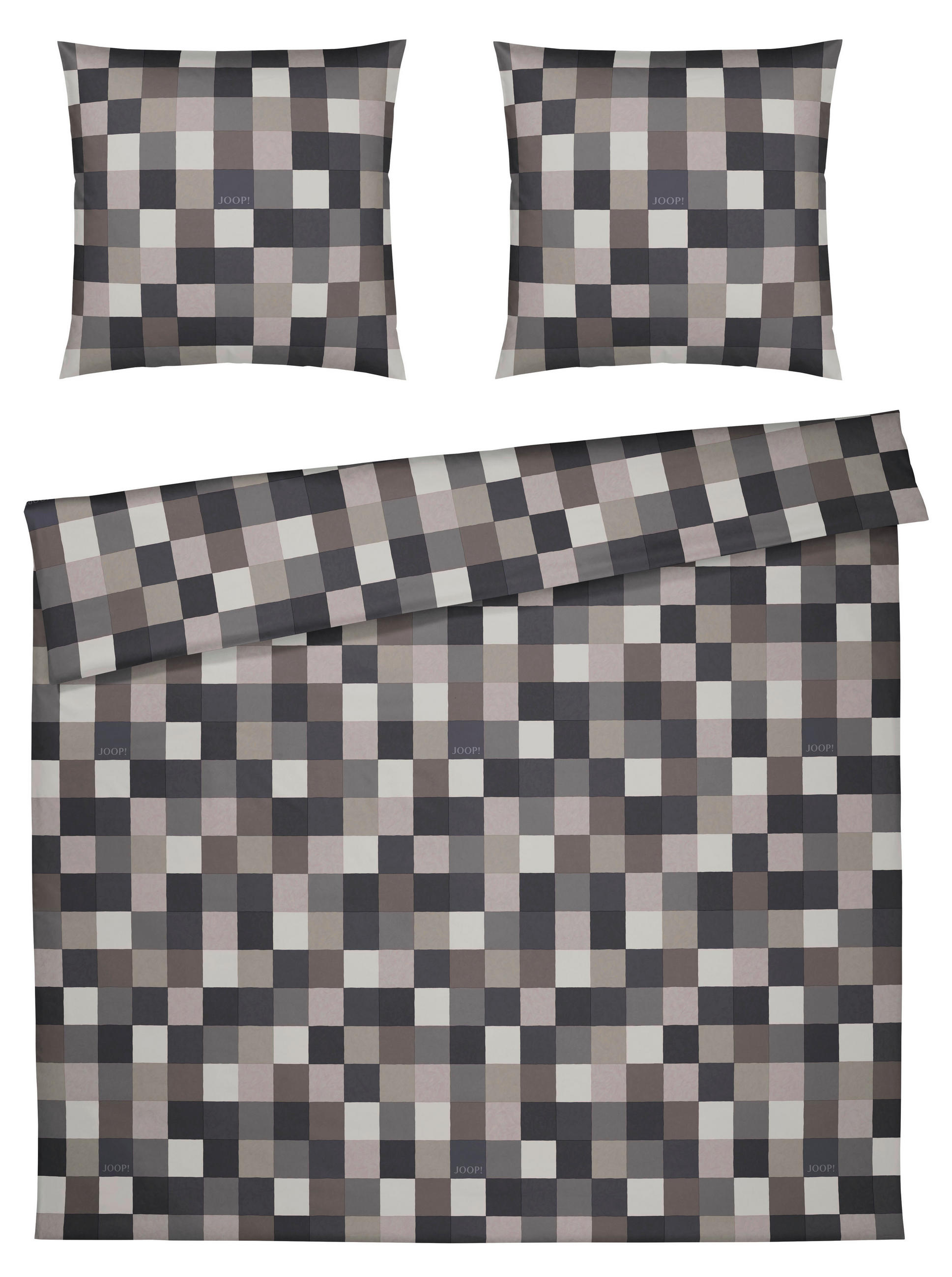 BETTWÄSCHE Mosaic Makosatin 200/200 cm  - Graphitfarben, Design, Textil (200/200cm) - Joop!