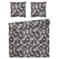 BETTWÄSCHE Mosaic Makosatin 200/220 cm  - Graphitfarben, Design, Textil (200/220cm) - Joop!