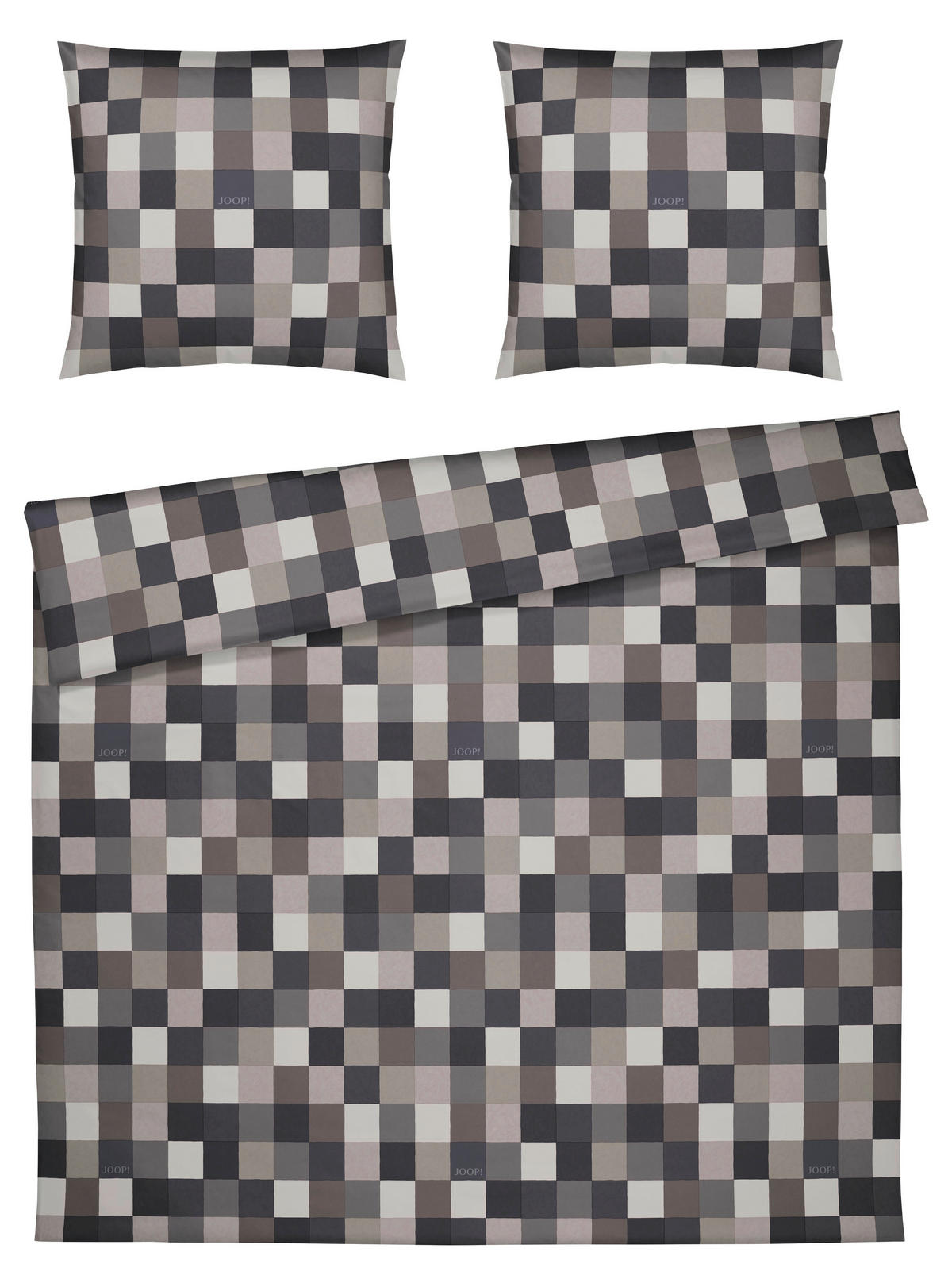 BETTWÄSCHE Mosaic Makosatin 200/220 cm  - Graphitfarben, Design, Textil (200/220cm) - Joop!