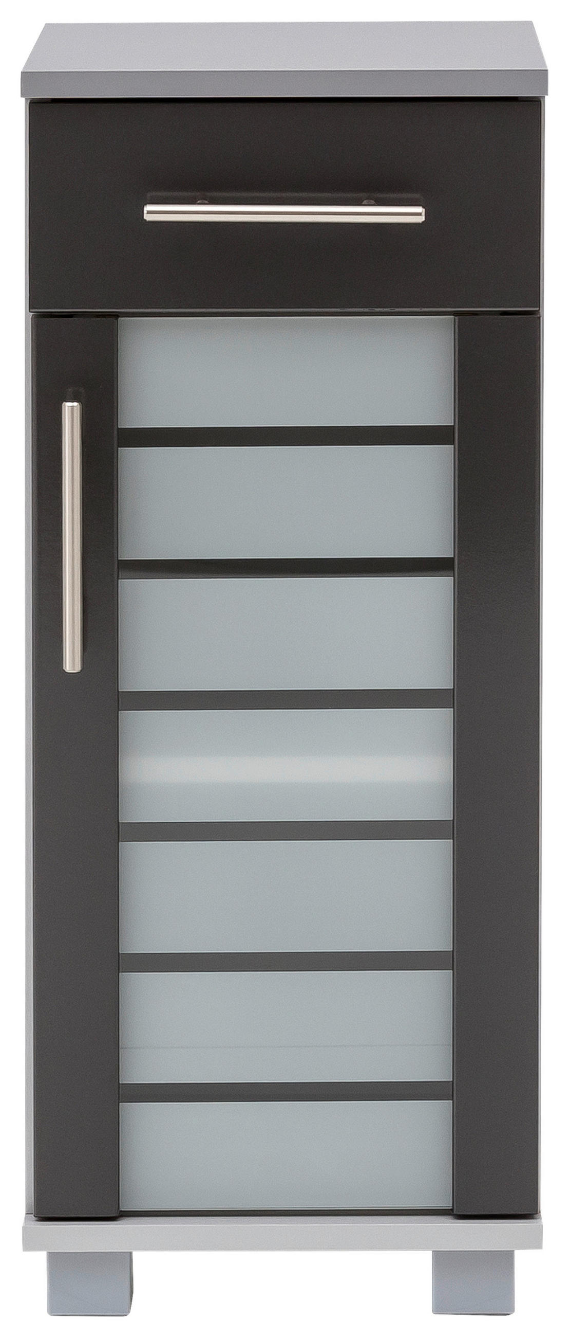 UNTERSCHRANK 30,3/75,3/32,6 cm   - Edelstahlfarben/Anthrazit, MODERN, Glas/Holzwerkstoff (30,3/75,3/32,6cm) - MID.YOU