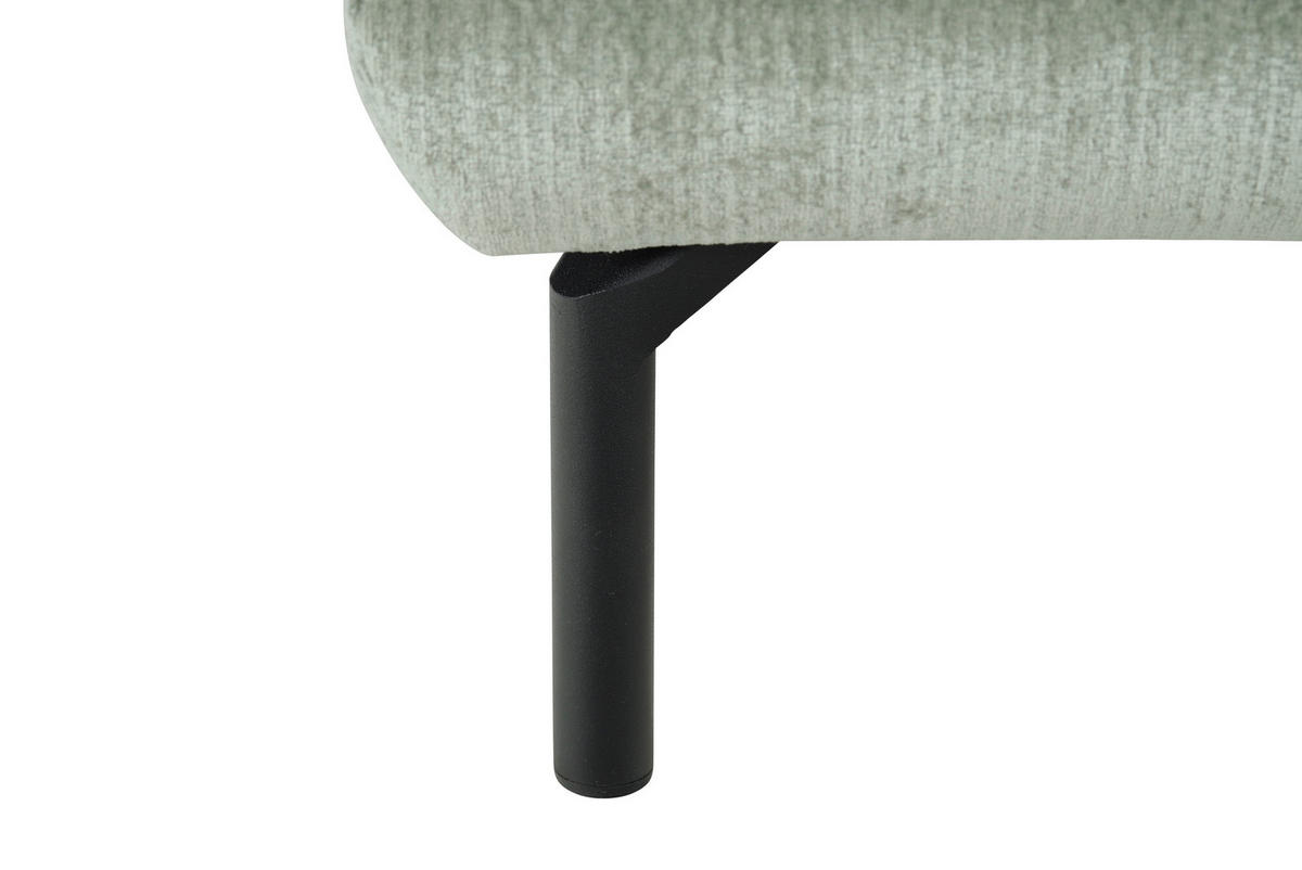 ECKSOFA Mintgrün Chenille Kopfteilverstellung, Sitztiefenverstellung  - Schwarz/Mintgrün, Design, Textil/Metall (307/243cm) - Xora