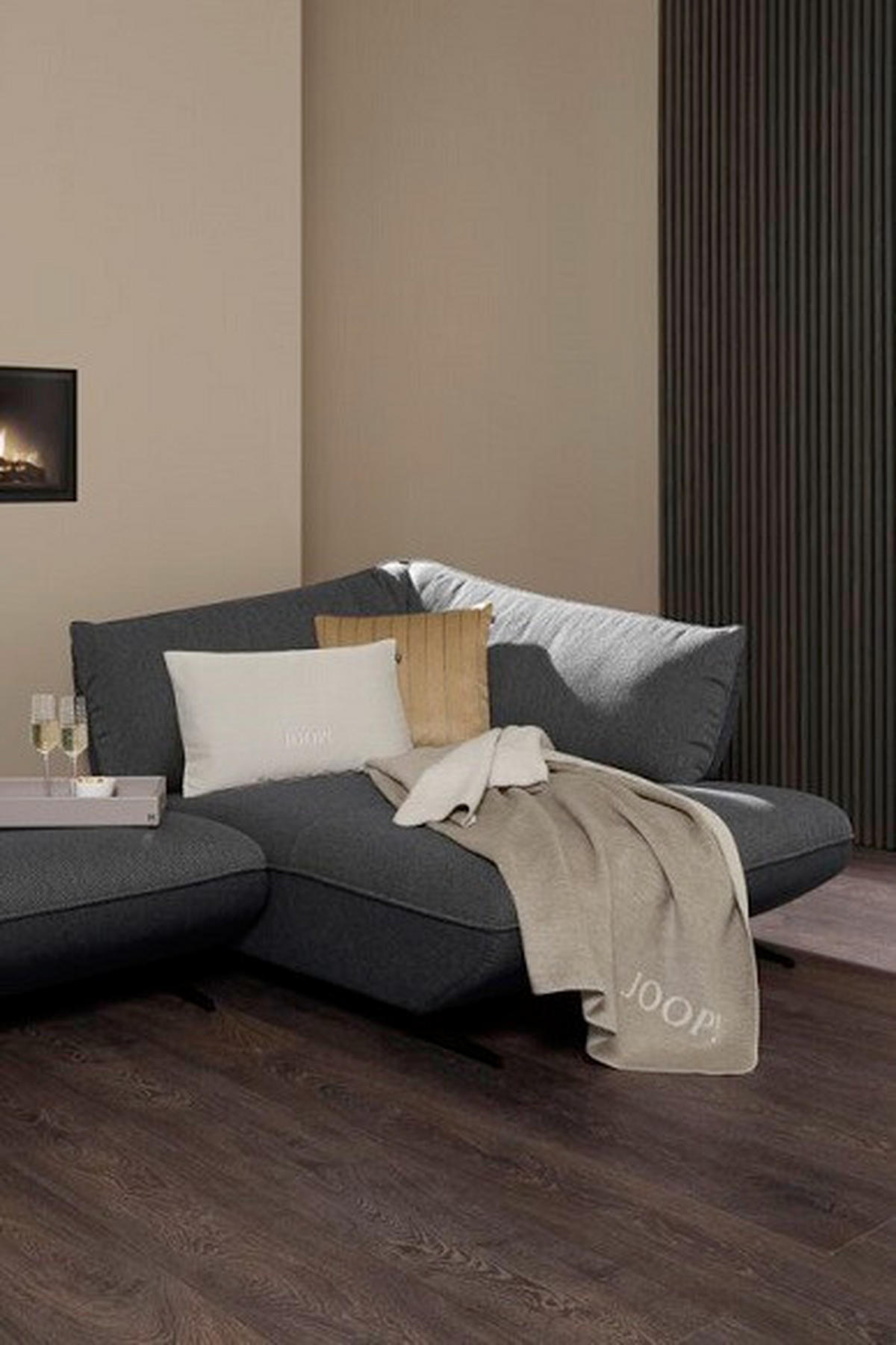 ODEJA  MELANGE DOUBLEFACE  150/200 cm       sivobež  - sivobež, Design, tekstil (150/200cm) - Joop!