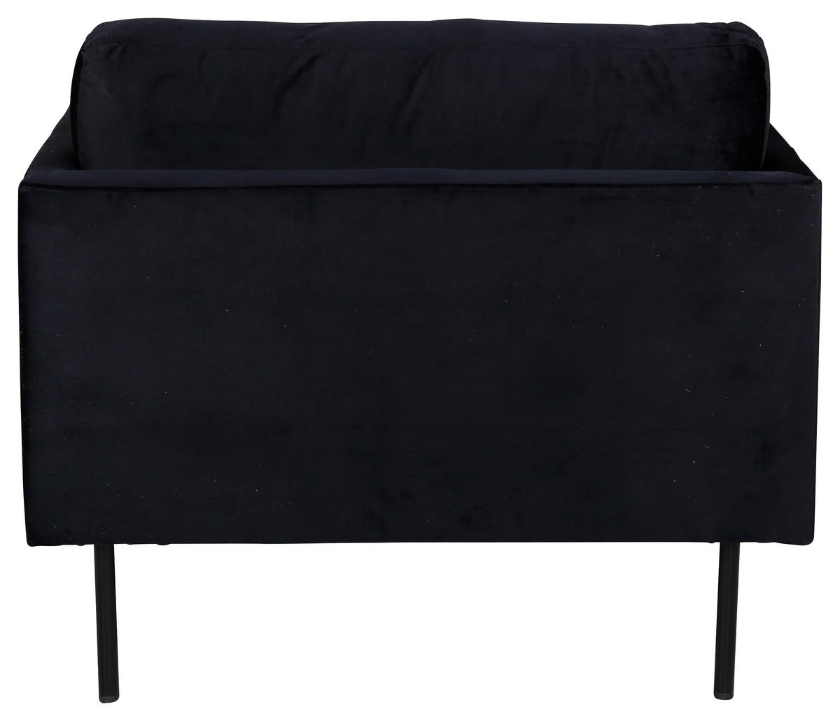 SESSEL in Samt Schwarz  - Schwarz, Design, Textil/Metall (95/80/84cm) - Livetastic