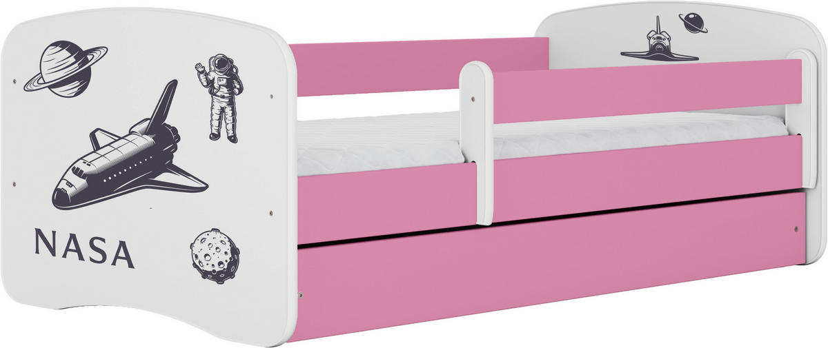 KINDER-/JUNIORBETT - Pink/Birkefarben, MODERN, Holz/Holzwerkstoff (80/160cm) - MID.YOU