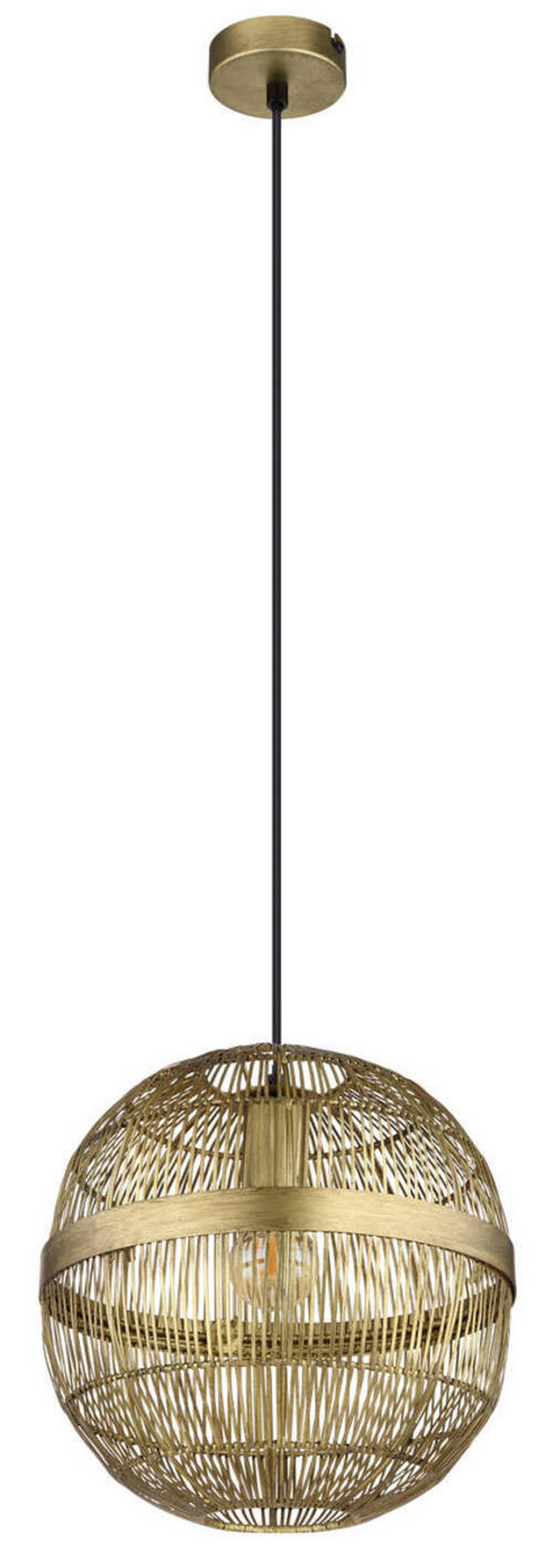 HÄNGELEUCHTE 30/120 cm    - Messingfarben, Konventionell, Metall (30/120cm) - Globo