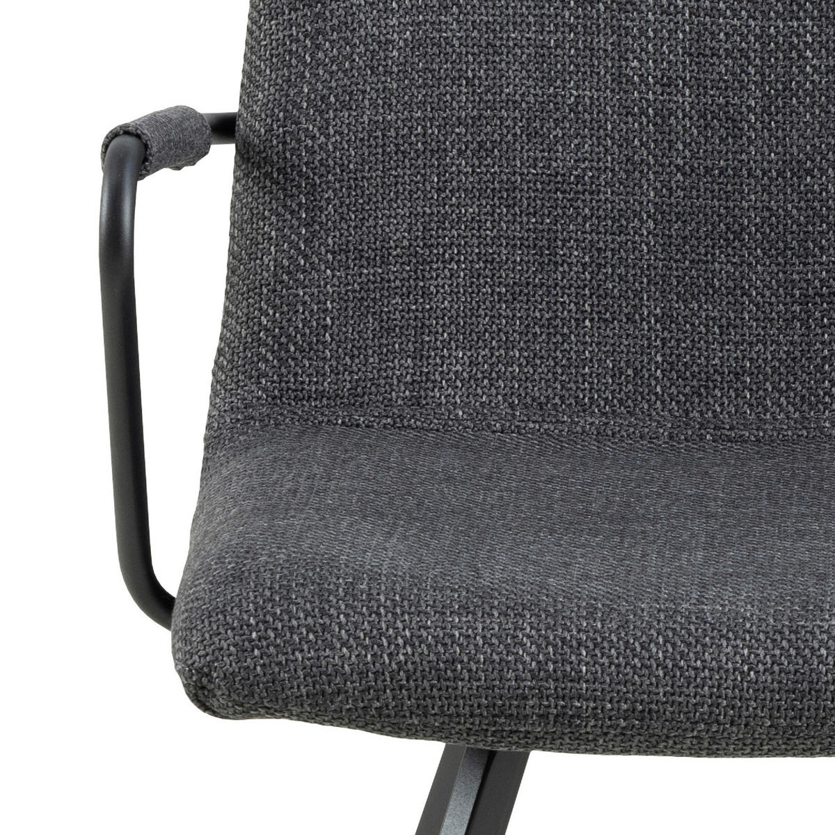 ŽIDLE S PODRUČKAMI, tkaná látka, tmavě šedá - tmavě šedá, Design, kov/textil (55,5/85/50,5cm) - MID.YOU