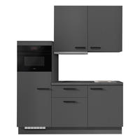 KÜCHENBLOCK 180 cm   in Graphitfarben  - Schieferfarben/Schwarz, Basics, Holzwerkstoff/Metall (180cm) - Impuls