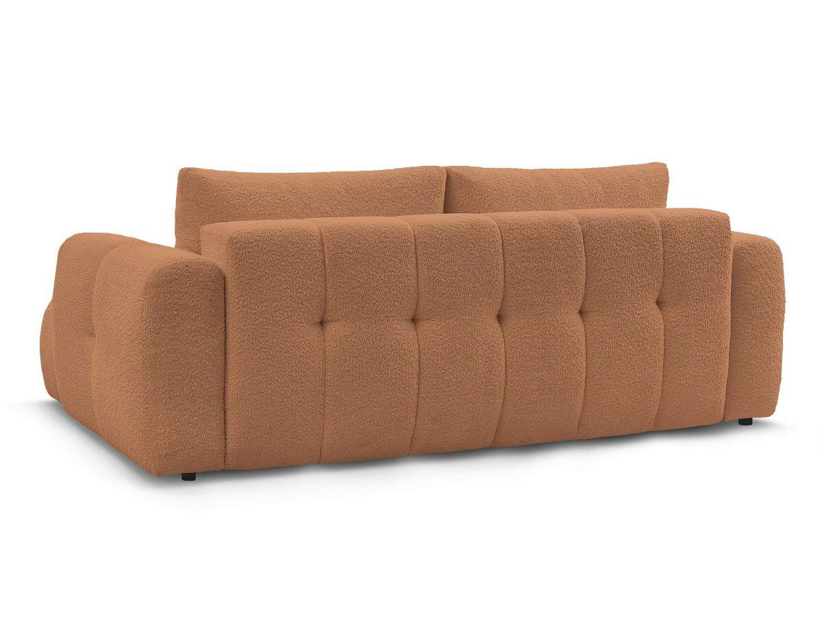 SCHLAFSOFA FUJI Bouclé Orange  inkl.  - Schwarz/Orange, MODERN, Kunststoff/Textil (251/113/88cm)