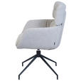ARMLEHNSTUHL  Sitzfläche 360° drehbar, Stoffauswahl Webstoff  Grau, Schwarz  - Schwarz/Grau, Design, Textil/Metall (62/92/66cm) - Dieter Knoll