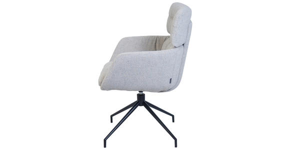 ARMLEHNSTUHL  Sitzfläche 360° drehbar, Stoffauswahl Webstoff  Grau, Schwarz  - Schwarz/Grau, Design, Textil/Metall (62/92/66cm) - Dieter Knoll