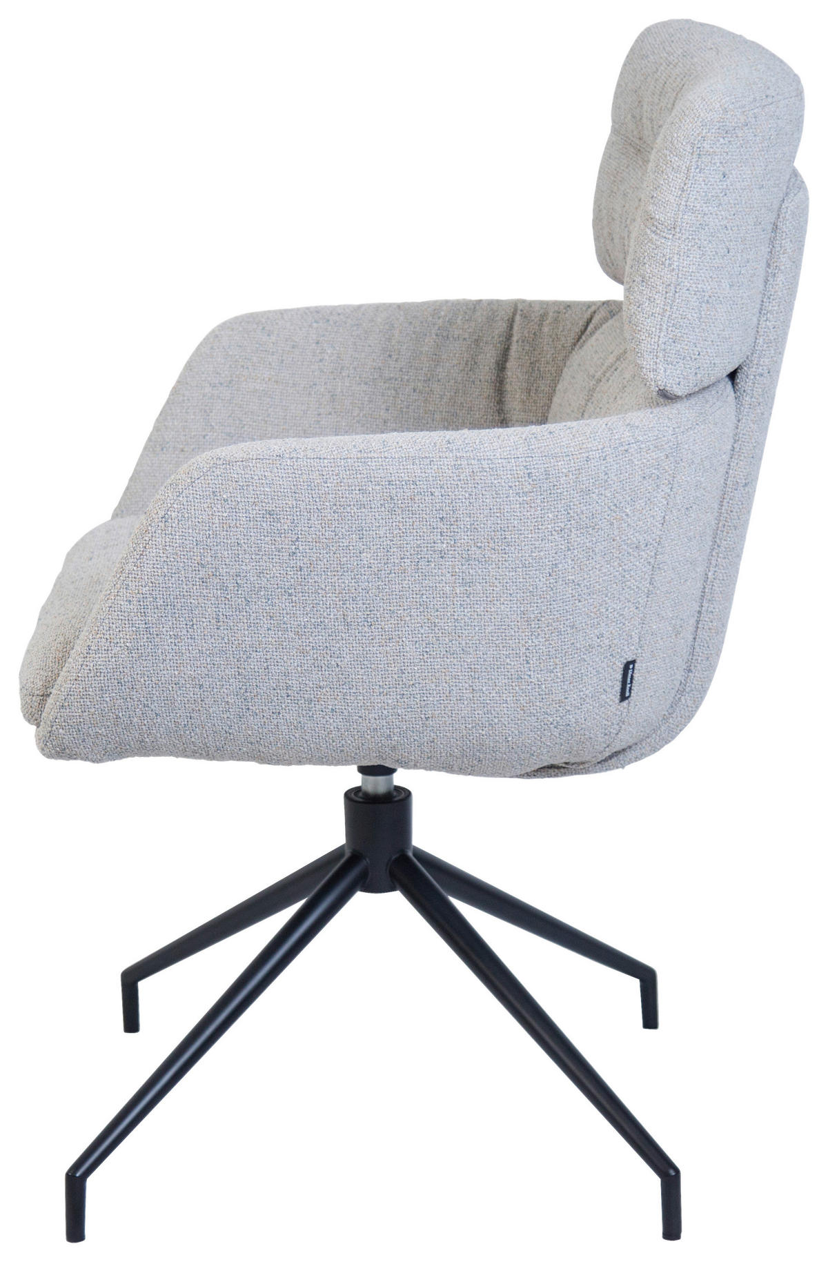 NASLANJAČ, kovina, tekstil siva, črna  - črna/siva, Design, kovina/tekstil (62/92/66cm) - Dieter Knoll