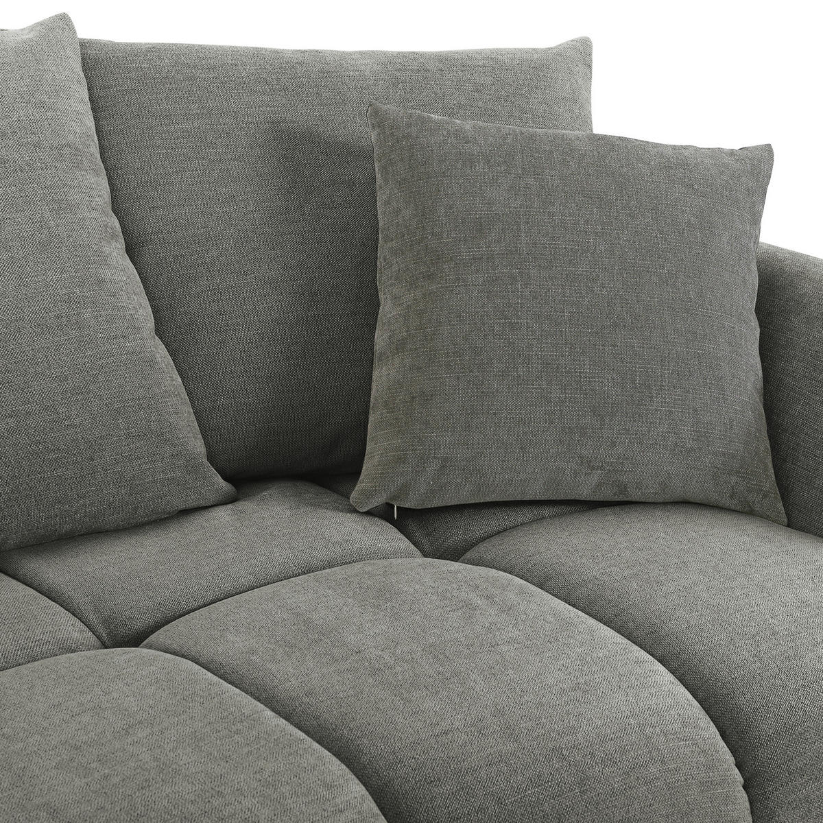BIGSOFA in Flachgewebe Olivgrün, Grau  - Schwarz/Olivgrün, Konventionell, Holz/Textil (290/78/115cm) - Carryhome